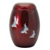 Glass Fibre Urn (Burgundy with a "Mother of Pearl" Butterfly Design) 